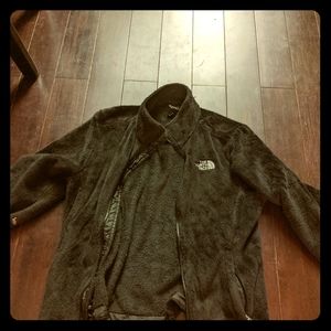 Black velvety soft north face fleece zip up